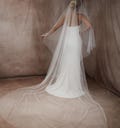 Simple Veil with Blusher Soft French Tulle Veil with comb 2 Tier Veil Illusion Veil Raw Cut Plain Cut Edge Soft Blusher Veil Cathedral