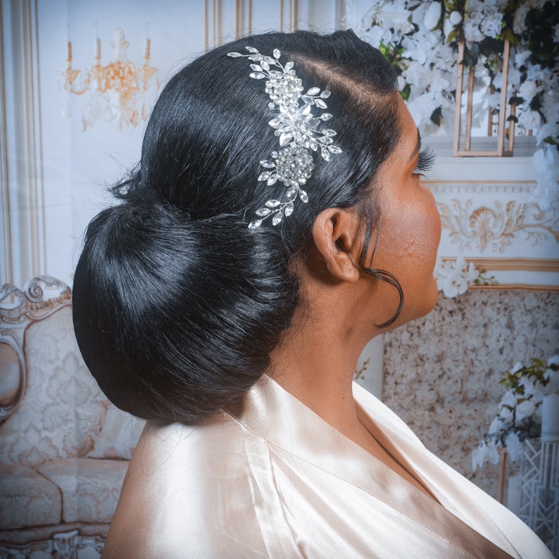 Crystal hair piece Silver Bridal hair comb Silver Bridal Hair Accessory Crystal hair comb Wedding Hair Accessories Crystal hair piece image 5