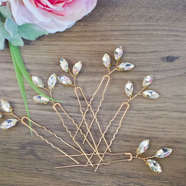 Horquillas de cristal Horquillas de novia Horquillas de cristal para boda Horquillas de oro para novia Horquillas de plata para boda Horquillas de cristal para damas de honor