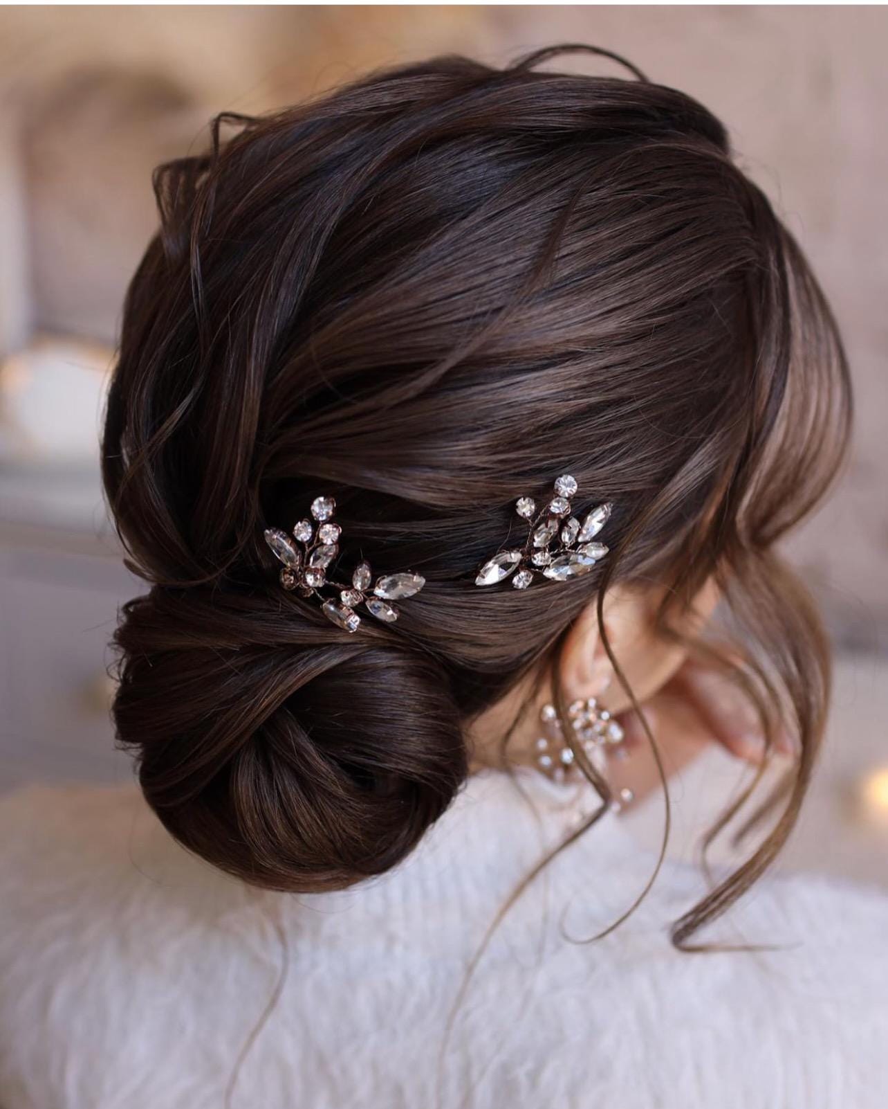 Set Di 7 Forcine Per Capelli Sposa Oro Con Perle E Strass: Accessori Fatti A Mano Per Matrimonio E Festa, Antiscivolo, 101 Cm - 2