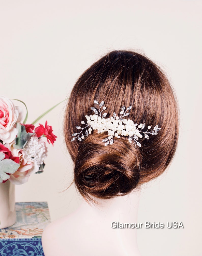 Pearl Bridal Hair Piece Bridal Hair Comb Pearl Bridal Hair Etsy