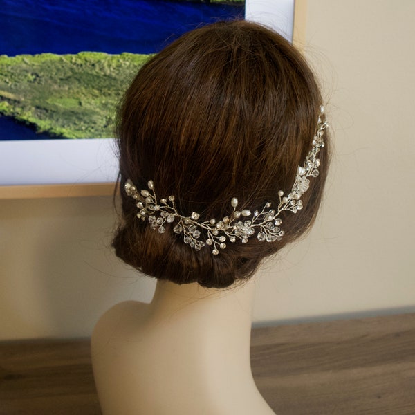 Wedding Hairpiece Bridal Hair Vine Bridal Headpiece Wedding Hairvine Wedding Hair Accessories Wedding Headpiece  Silver Hair Vine