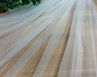 Glitter Veil with Blusher Sparkling Veil with comb Glitter Bridal Veil Cathedral Veil Elbow Veil Fingertip Pearl Veil with sparkles