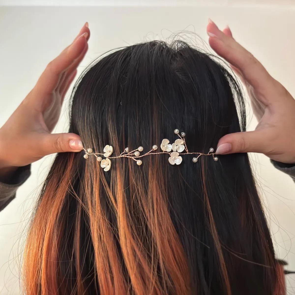 ? Women’s Hair Vine ⭐️ Bridal Elegance: Floral Hair Vine for Your Long Bridal Braid  main image 3