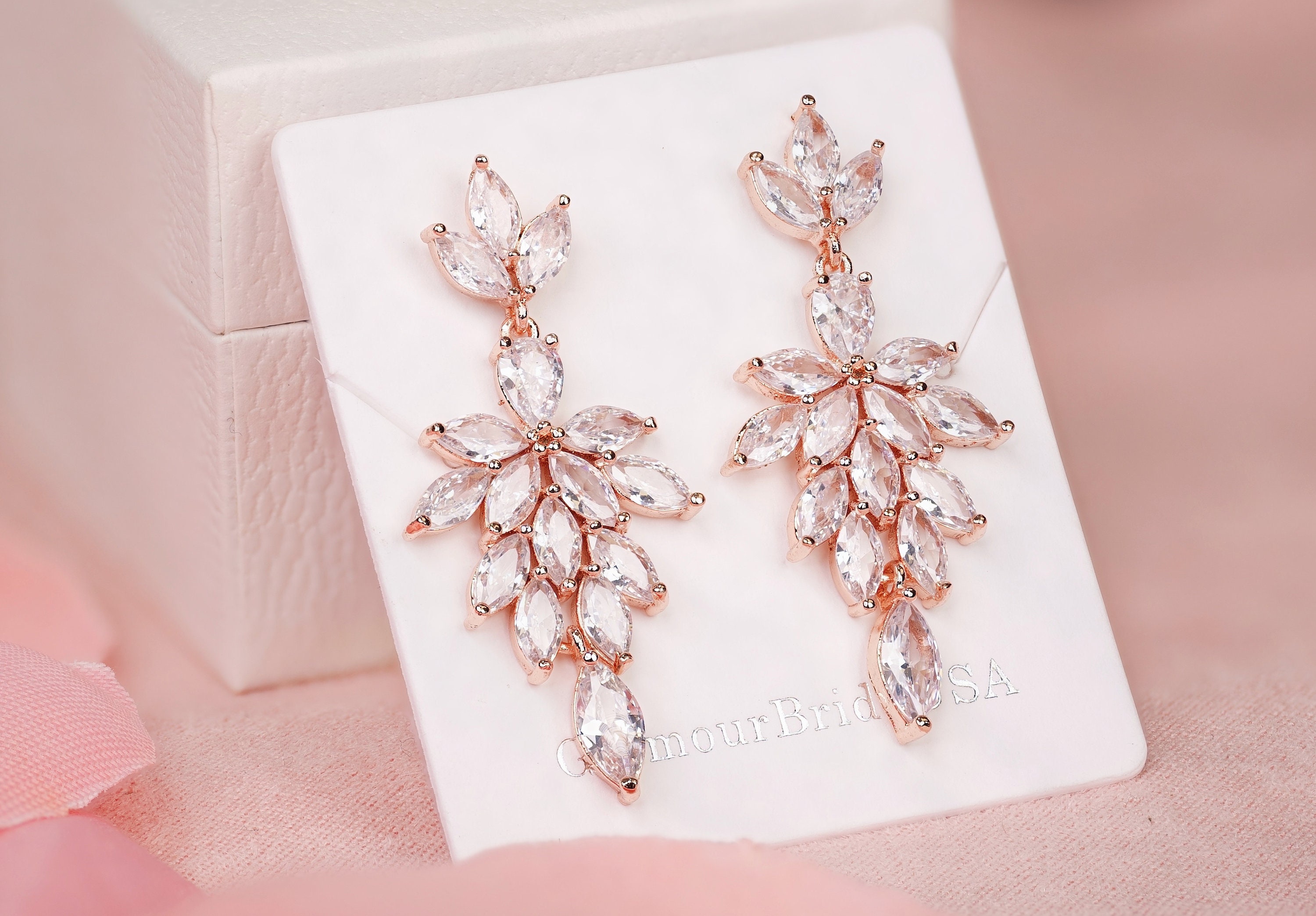 Crystal bridal earrings Crystal Earrings Drop Earrings Silver | Etsy
