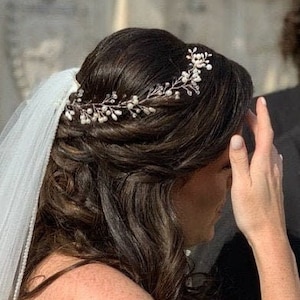 Bridal Hair vine Wedding Hair vine Bridal hair accessories Wedding Hair Accessories Rose Gold Bridal Hair Vine Silver Bridal Hair piece image 7