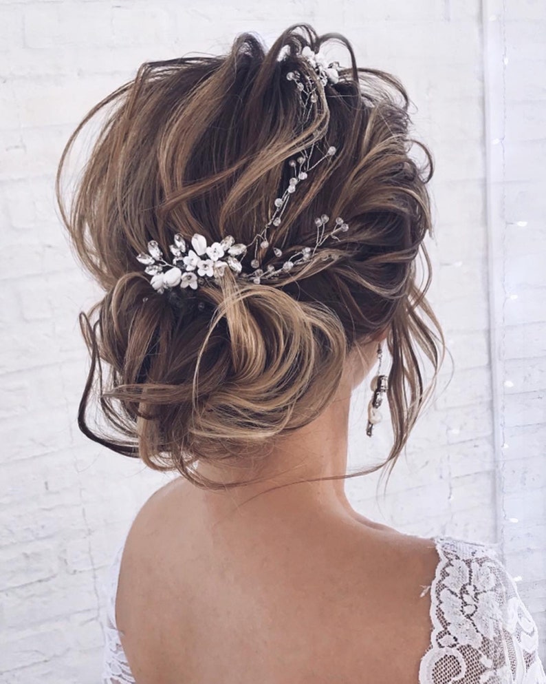 Floral Bridal Hair Pins Wedding Hair Pins Bridal Hair Etsy