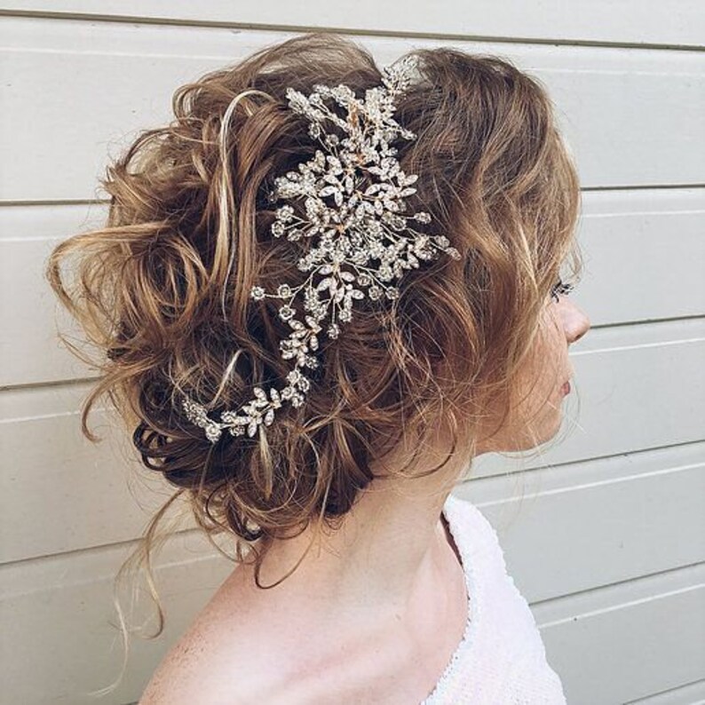 Bridal Hair Piece Gold Wedding Hair Piece Bridal Hair Vine Etsy