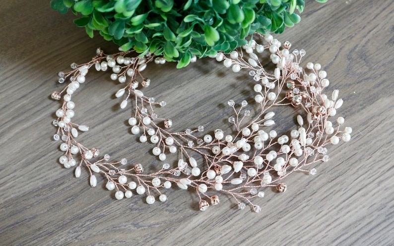 Bridal Hair vine Wedding Hair vine Bridal hair accessories Wedding Hair Accessories Rose Gold Bridal Hair Vine Silver Bridal Hair piece image 3