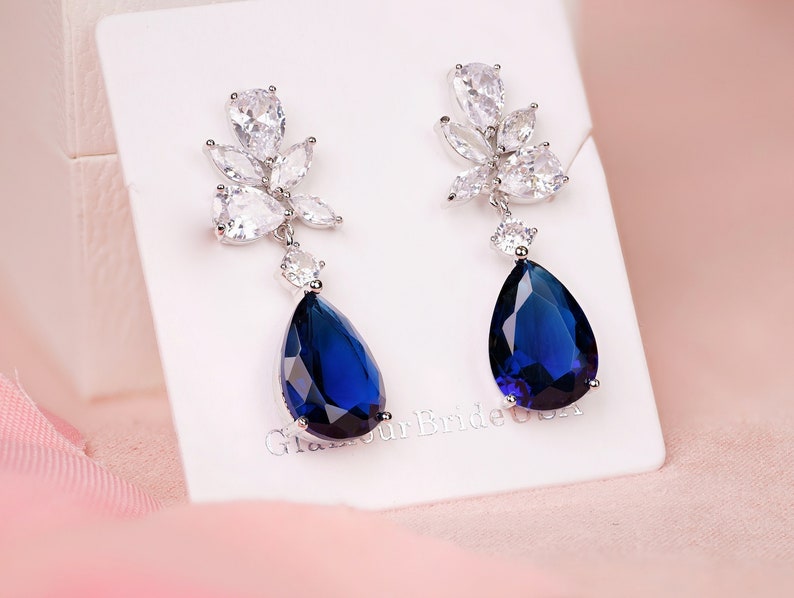 Crystal Earrings Bridal Earrings Drop Wedding Earrings Bridal Jewelry set Bridesmaids Earrings Crystal Drop Earrings image 6