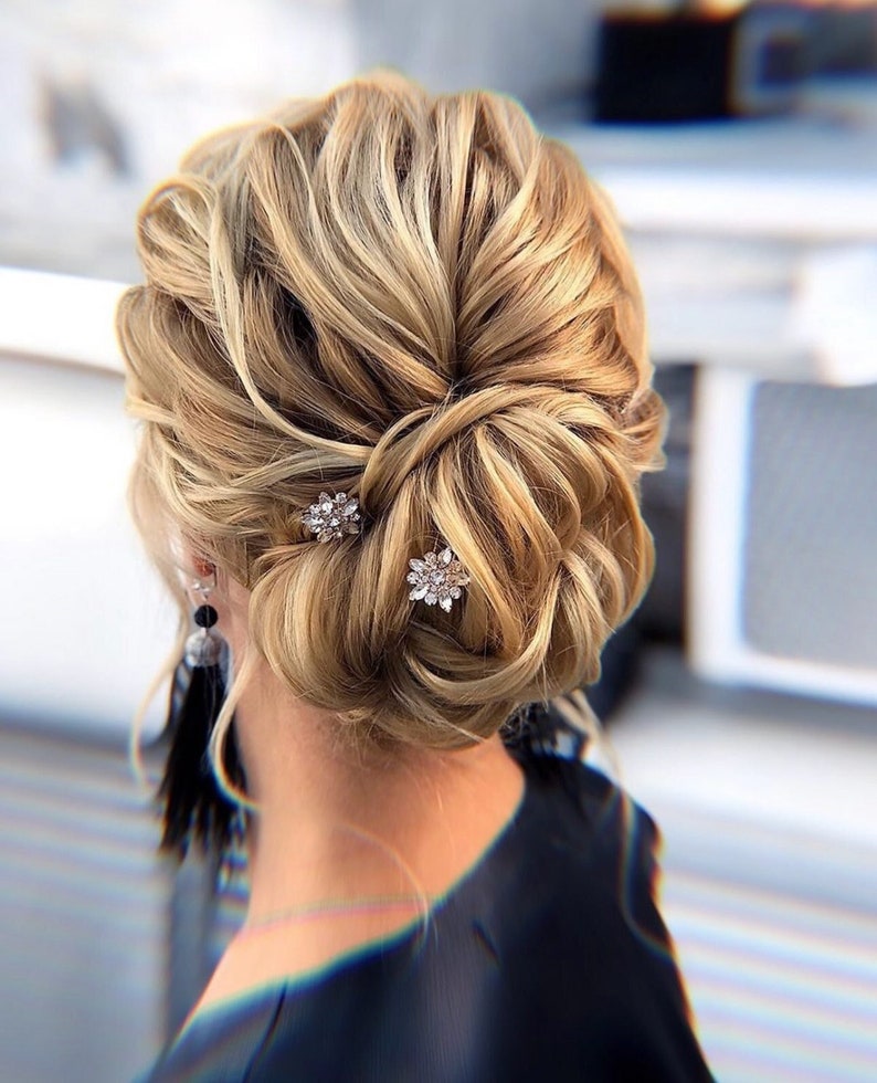 Crystal Hair pins Bridal hair pins Crystal Wedding hair pins Gold Bridal hair pins Silver Wedding hair pins Bridesmaids hair pins Crystal image 6