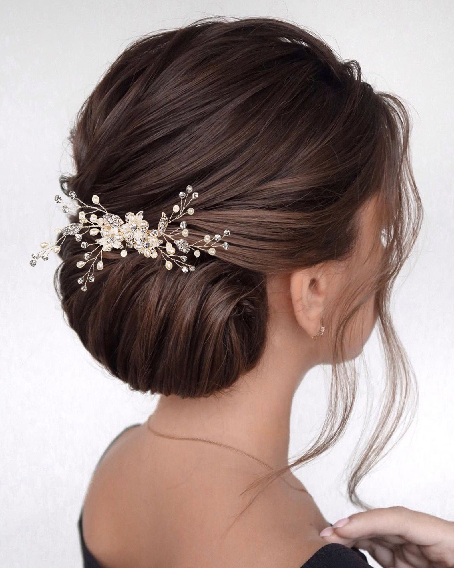 Floral Bridal Hair Piece Floral Wedding Hair Comb Gold Bridal Hair
