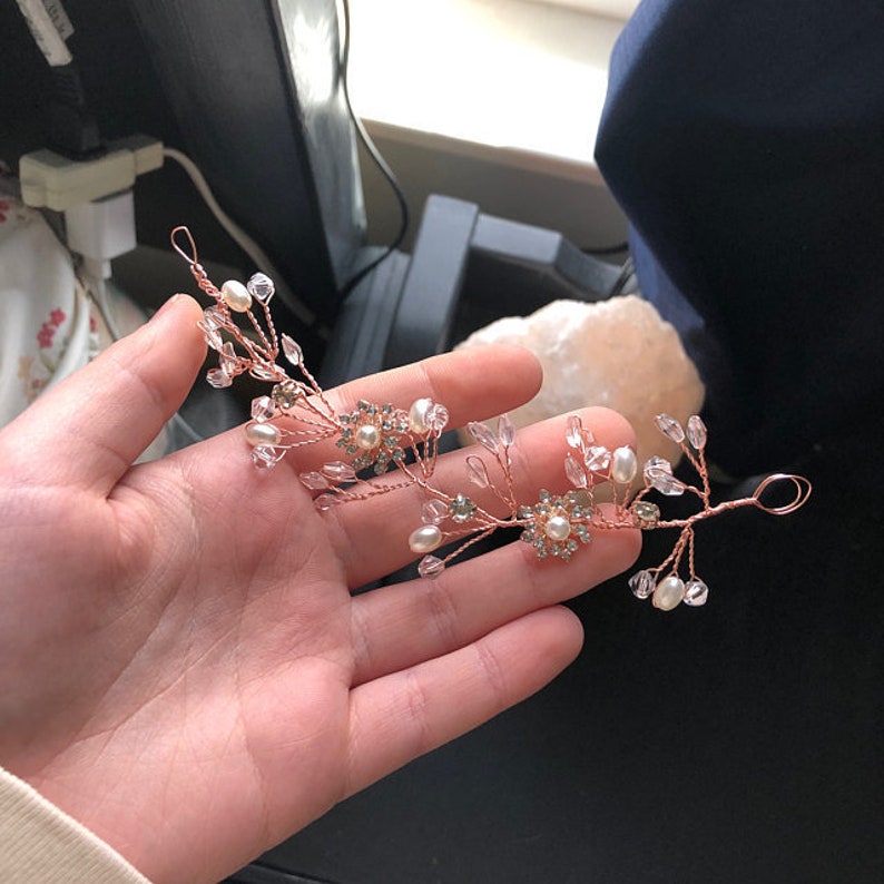 Bridal hair piece Bridal hair vine Bridal headpiece Bridal hair comb Wedding hair comb Wedding hair piece Rose Gold hair vine