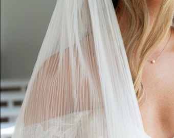 Ivory Veil, Simple Soft Tulle Wedding Veil with Comb