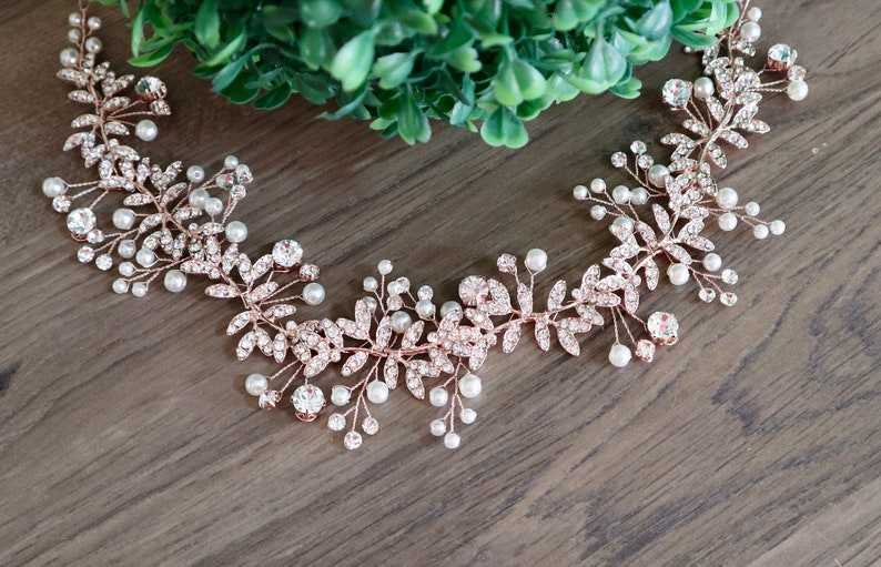 Bridal hair piece Bridal hair vine Bridal Hair Accessories Wedding Hair Accessories Silver Wedding hair piece Rose gold Bridal hair vine