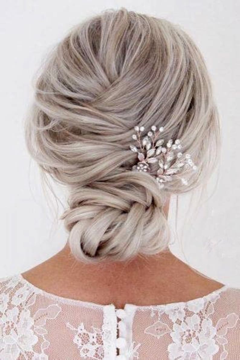 Rose Gold Bridal Hair Piece Wedding Hair Accessory Floral Etsy