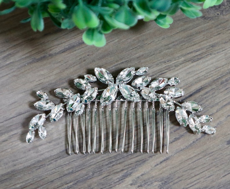 Crystal Bridal Hair piece Crystal Bridal Hair Accessories Leaf Etsy