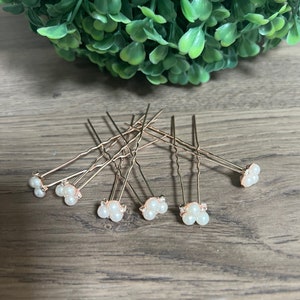 Rose gold Bridal hair pins Pearl Wedding Hair Accessories Pearl Bridal hair piece Bridesmaids gift Wedding hair pins Bridesmaids hair pins