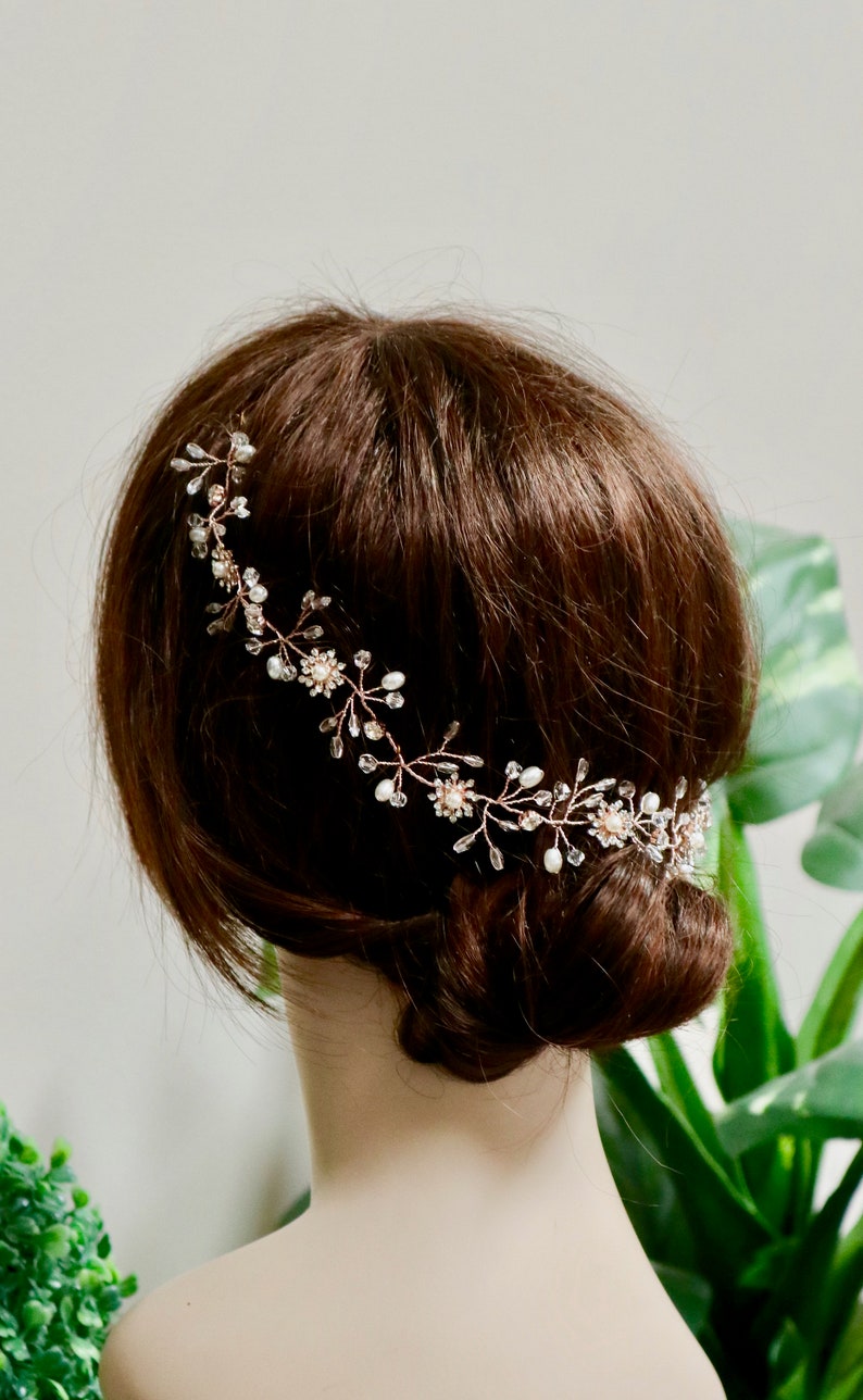 Bridal hair piece Bridal hair vine Bridal headpiece Bridal hair comb Wedding hair comb Wedding hair piece Rose Gold hair vine