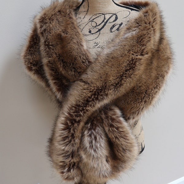 Faux Fur Fringe Scarf Wrap
