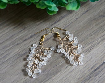 Bridal Earrings Gold Drop Earrings  Wedding Jewelry Crystal drop Earrings Silver Bridal Jewelry Silver bridal earrings Bridesmaids gift