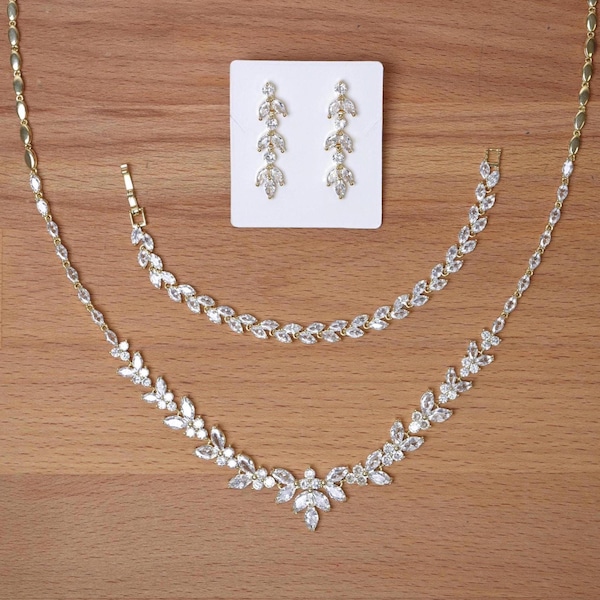 Wedding Necklace set Silver Wedding Jewelry for Bride Silver Bridal Necklace Set Bridal Jewelry Set Bridesmaid Jewelry Set Prom Necklace