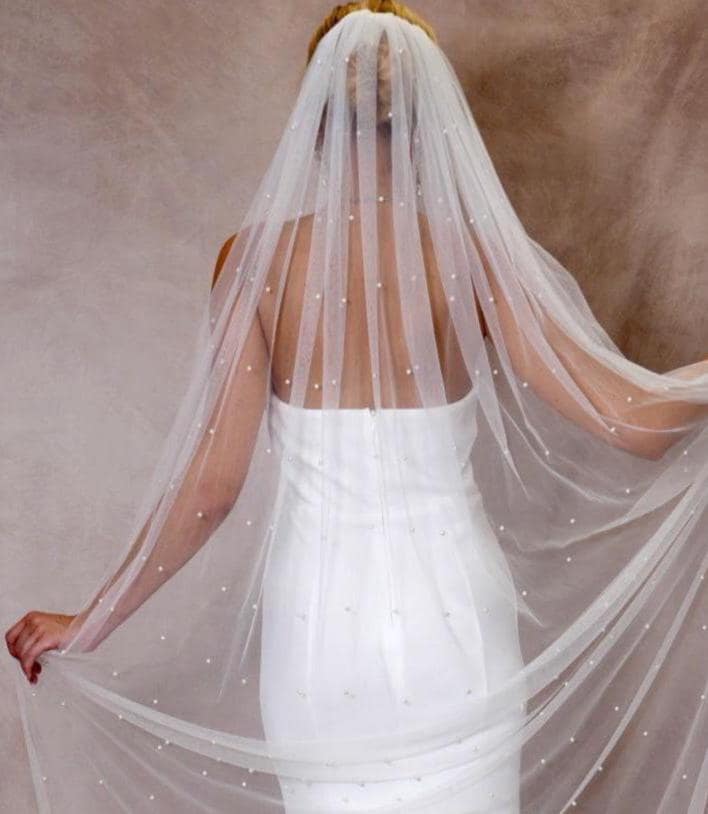 ivory wedding dress vs white Tulle Strapless See-through A Line Ivory Wedding Dress with Slit