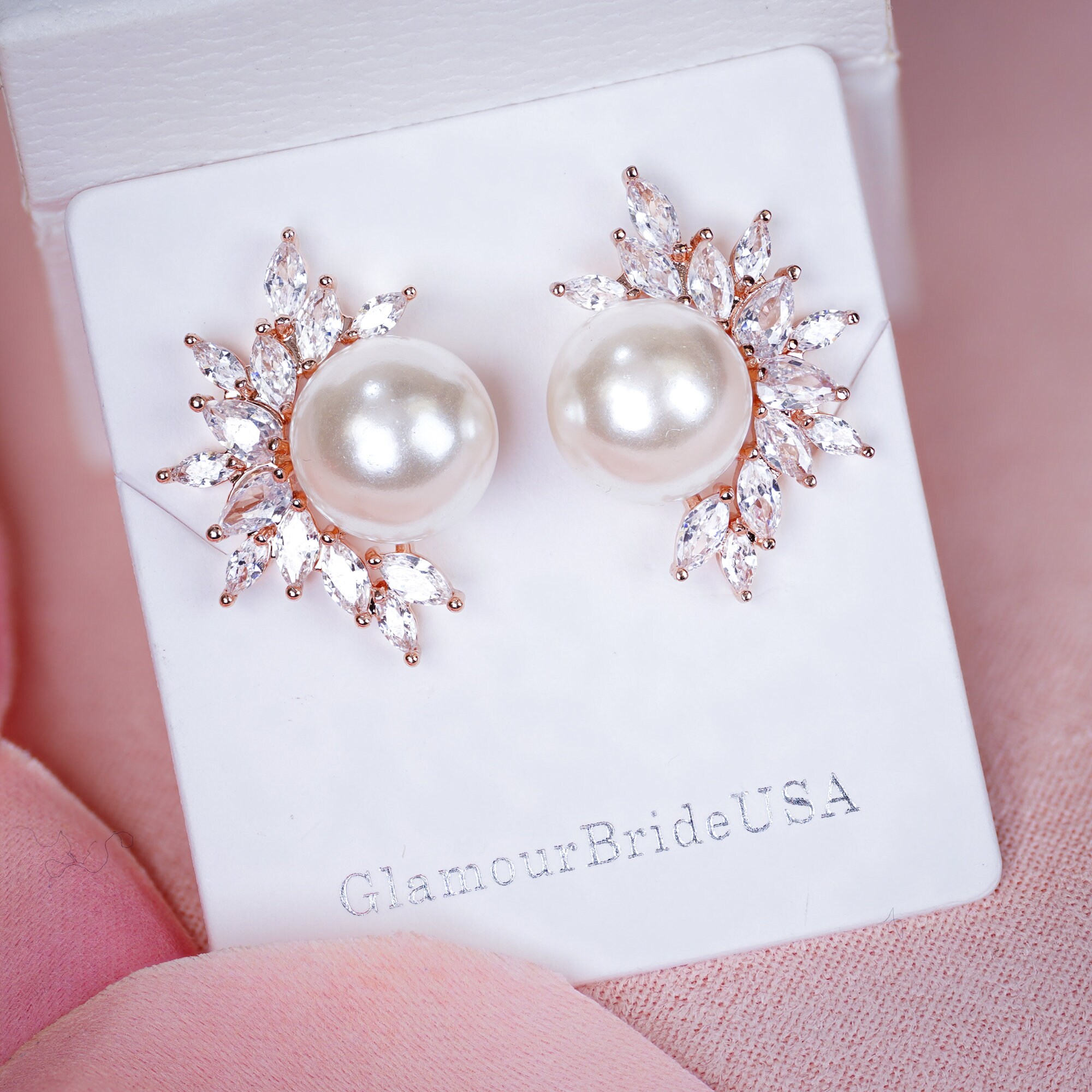 Pearl Stud Earrings Rose Gold Pearl Bridal Earrings Bridal Crystal Pearl Stud Earrings Crystal Wedding Earrings Pearl Bridal Stud Earrings Etsy Canada