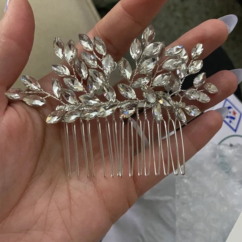 Crystal Bridal Hair Comb Silver Bridal Hair Comb Silver Bridal Etsy