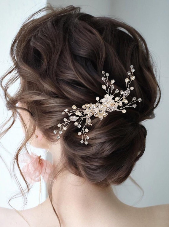 ENEW HANDMADE BY ME Elegant Crystal Hair Comb with Floral Design handmade by me | Accessories | Enew Handmade By Me Elegant  main image 2