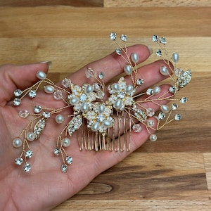 Crystal Wedding Hair Comb Pearl Bridal Hair Comb  Bridal Hair Accessories Pearl Hair Comb Bridal Hair Piece Wedding Hair Accessories