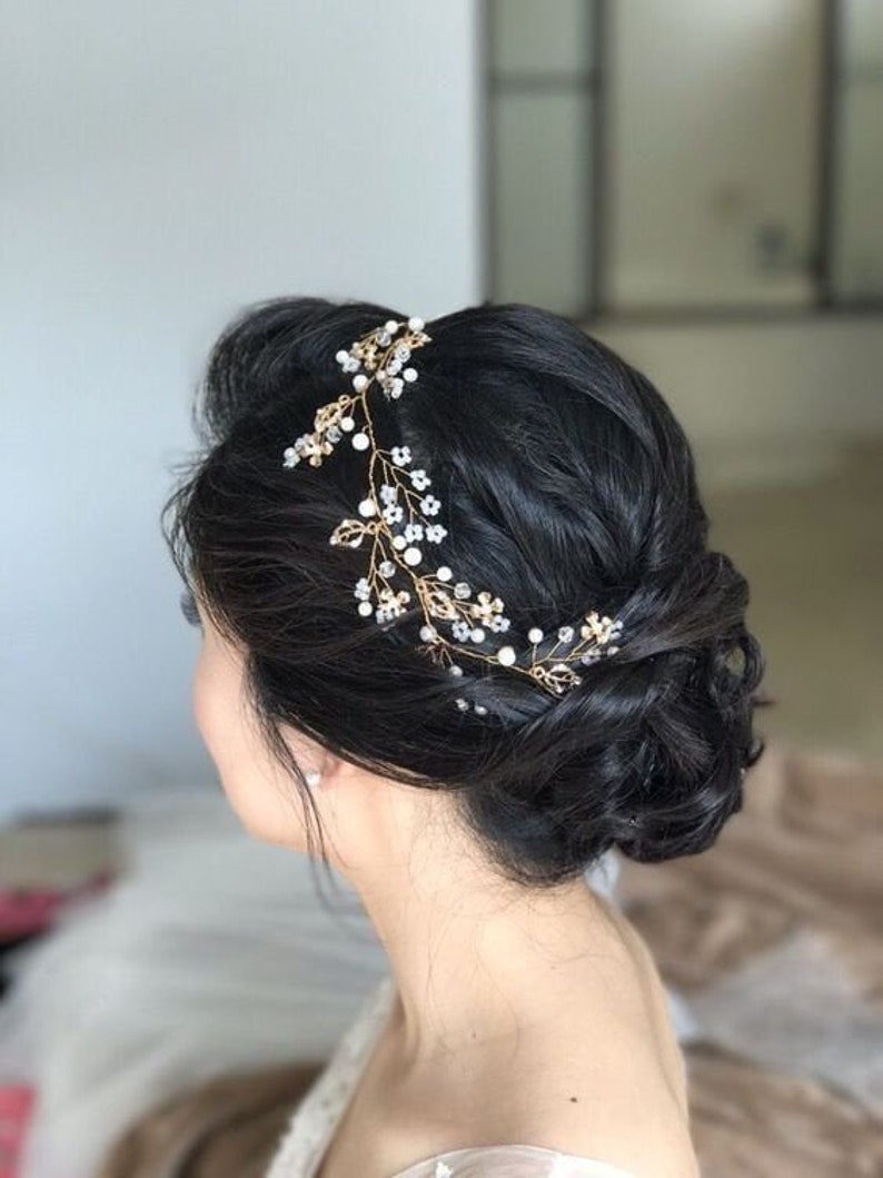 Horquillas para el pelo con diseño de aliento de bebé Horquillas para el pelo de novia Postizo para el pelo de novia Postizo para el pelo con diseño de aliento de bebé Accesorios para el pelo de novia Accesorios para el pelo de boda imagen 4