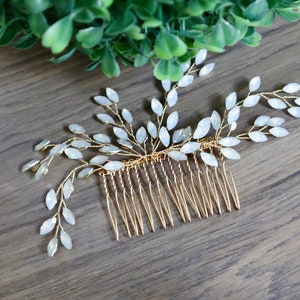 Something blue Bridal hair piece Rose Gold Bridal hair comb Wedding hair comb Wedding Hair Accessories Blue Opal Bridal hair piece image 10