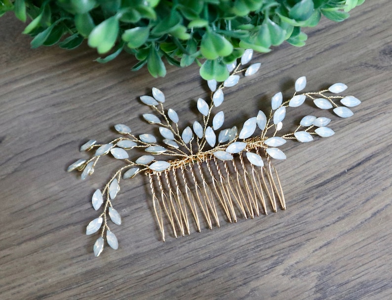 Bridal hair comb Wedding hair comb Wedding hair piece Bridal hair piece Something blue Wedding Hair Accessories Blue Opal Bridal hair piece image 8