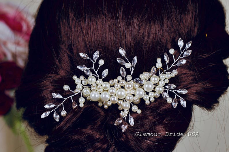 Pearl Bridal Hair Piece Bridal Hair Comb Pearl Bridal Hair Etsy