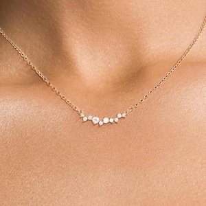 Minimalist Necklace Smile Necklace Dainty Necklace Wedding Necklace 14K Gold Minimalist Necklace Gift for Her under 25 Gold Necklace