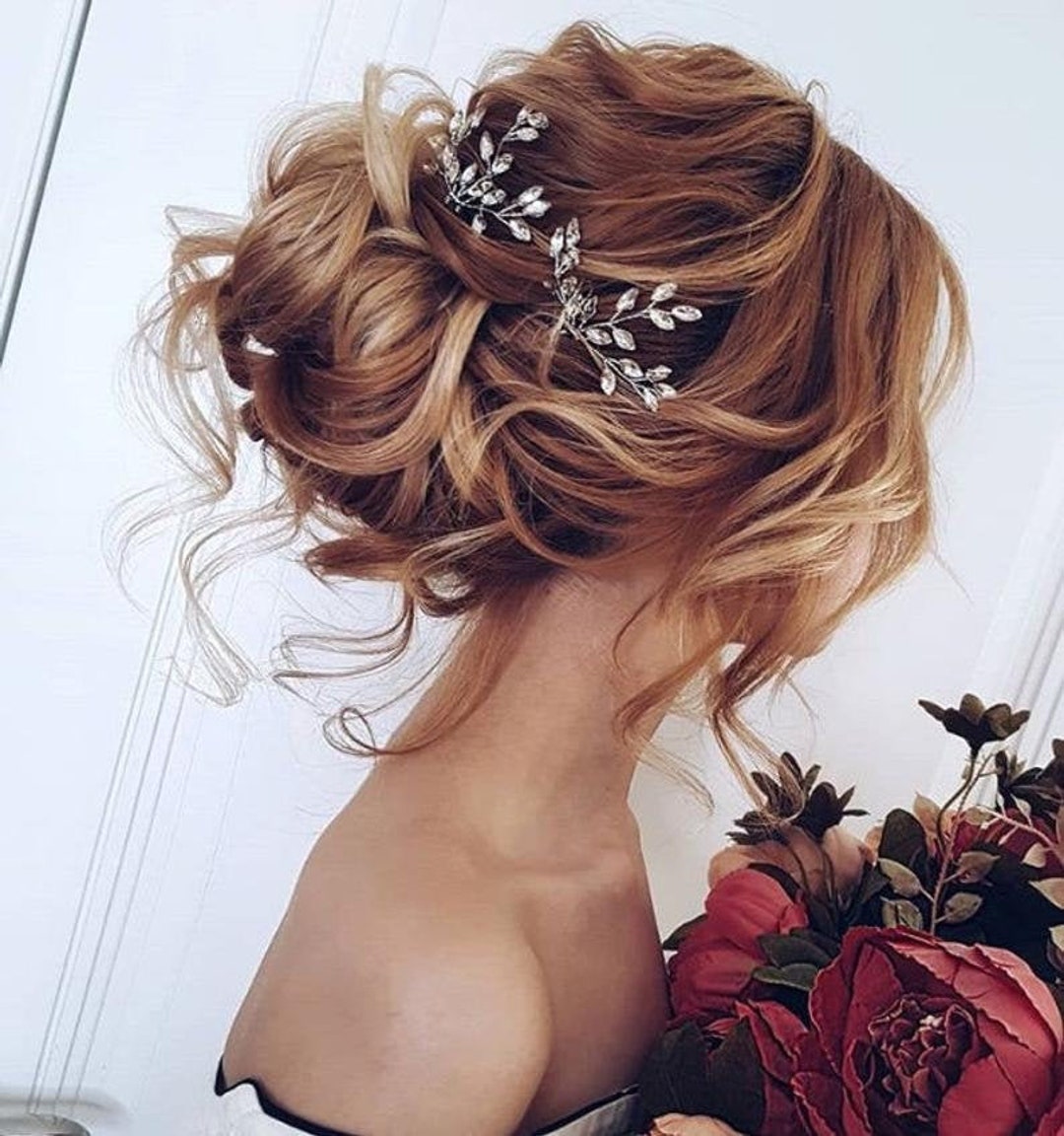 Crystal Hair Pins Bridal Hair Accessories Wedding Hair - Etsy