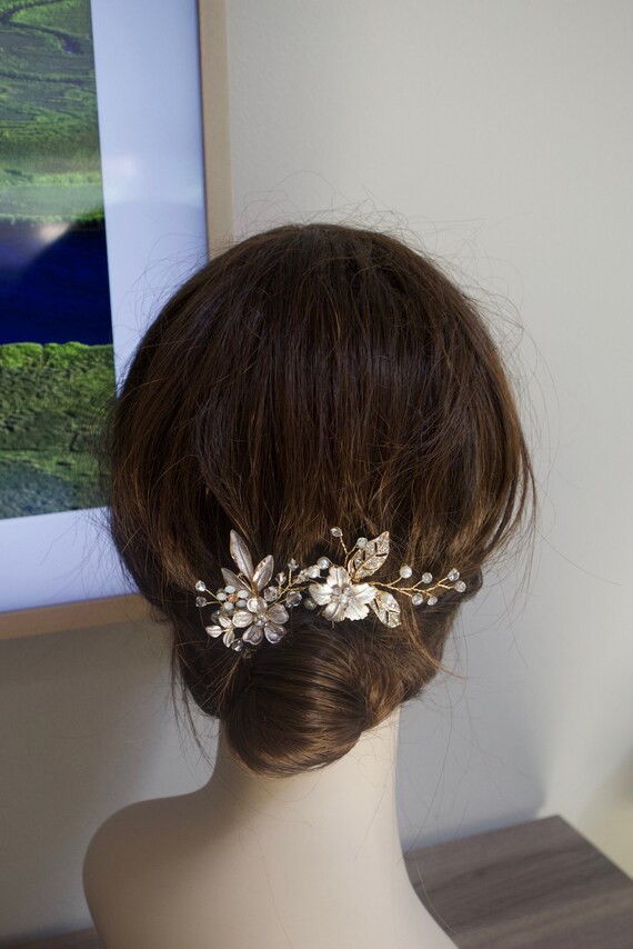 rose gold wedding hair pieces