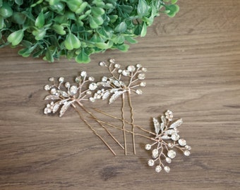 Bridesmaid Hair Pins Rose Gold Bridal Hairpiece Wedding Hair Accessories  Silver Wedding Comb Rose Gold Wedding Hair Comb Bridesmaid Hairpin