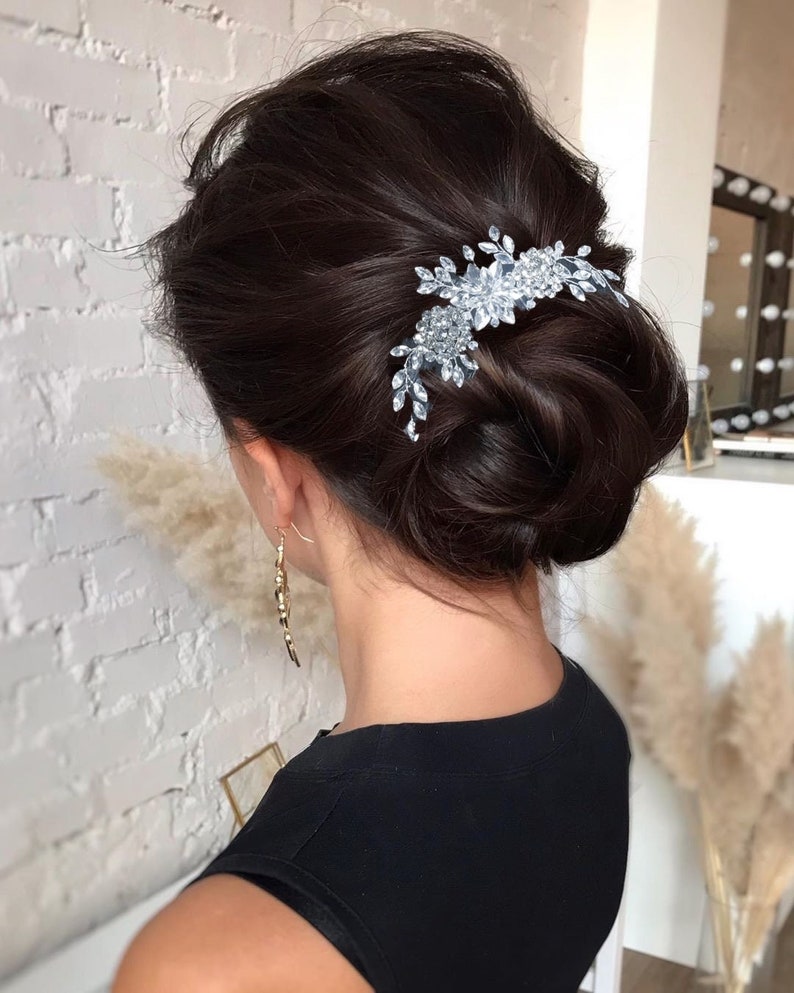 Crystal hair piece Silver Bridal hair comb Silver Bridal Hair Accessory Crystal hair comb Wedding Hair Accessories Crystal hair piece image 1