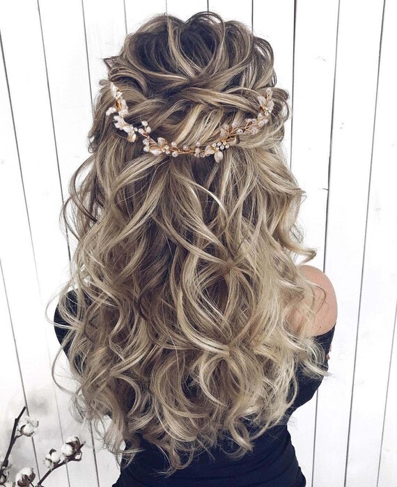 Leaf Bridal Hair Piece Floral Hair Piece Boho Hair Crown Floral