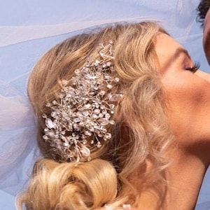 Crystal Bridal hair piece Rose Gold Bridal hair vine  Bridal Hair Accessories Crystal Wedding Side Piece Rose Gold Bridal Side Piece