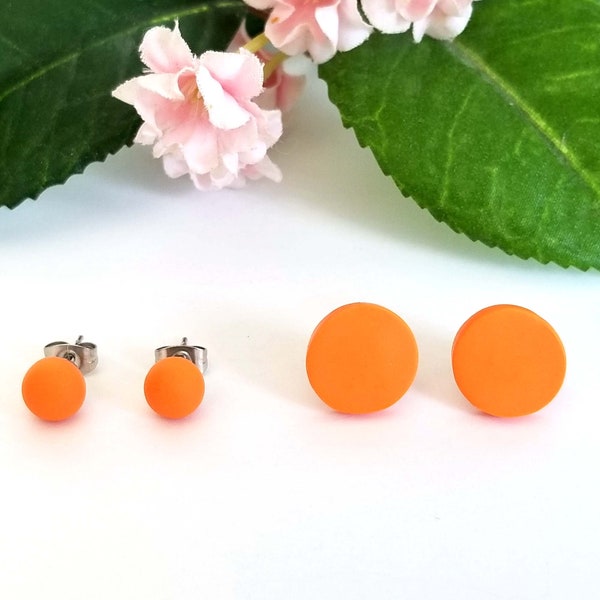 Orange Stud Earrings Etsy