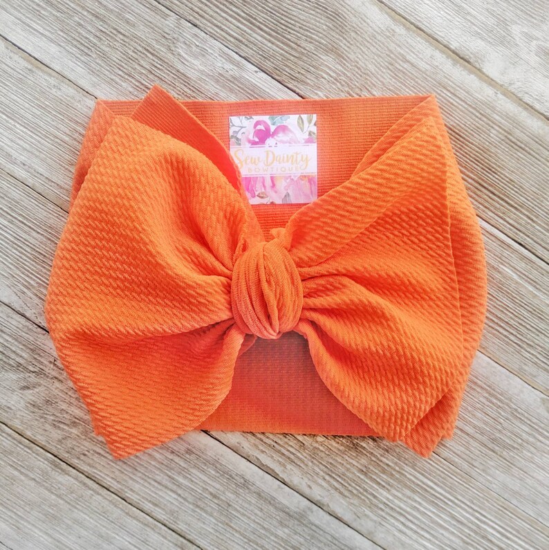 Stretchy orange waffle headwrap