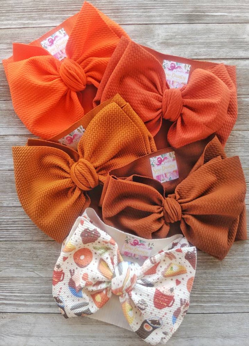 Stretchy orange waffle headwrap