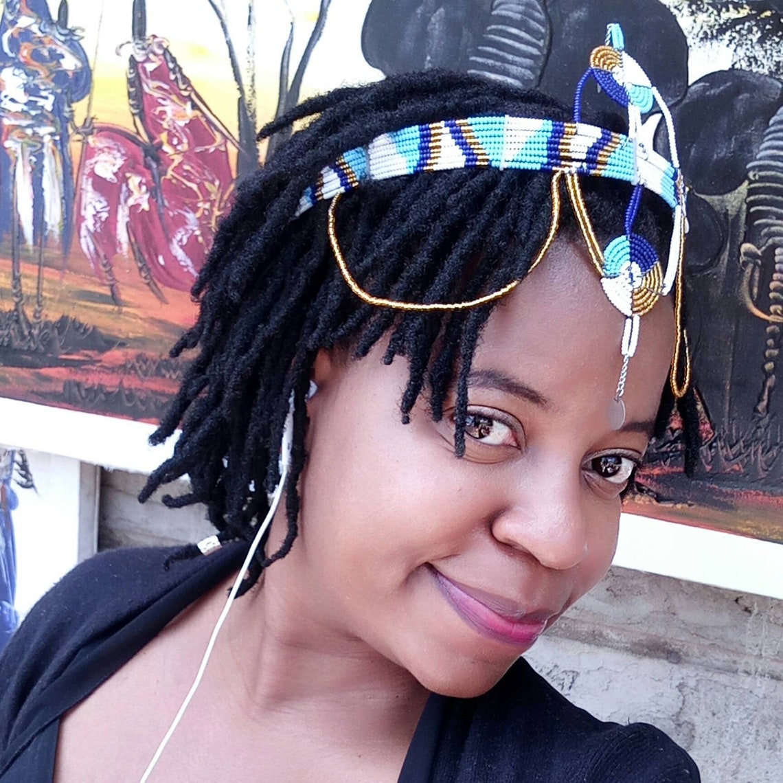 African Beaded Crown Beaded Masai Jewelryzulu Beaded Etsy