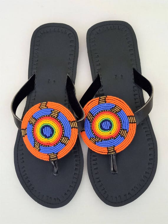 Leather sandals, Multicolor thongs, Maasai sandals, Summer shoes, beaded sandals, sandals, masai sandals, african sandals,african shoes Leather sandals, Multicolor thongs, Maasai sandals, Summer shoes, beaded sandals, sandals, masai sandals, african sandals,african shoes