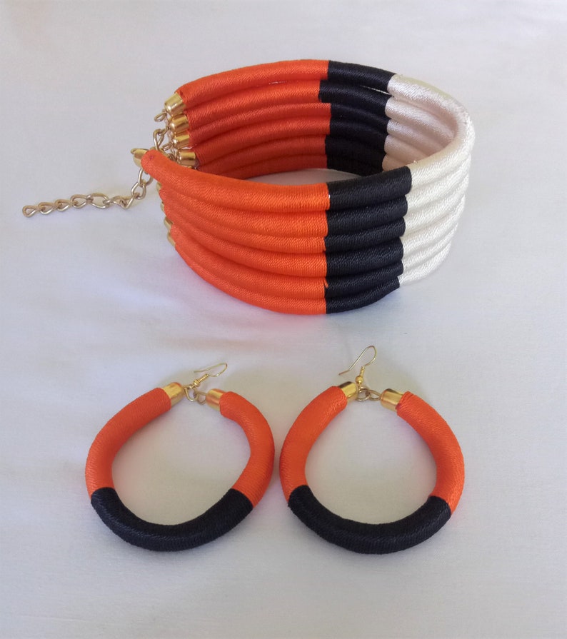 ethnic chokers necklace african jewelry afro tribal necklace African tribal necklace,african jewelry Statement Choker with earrings set