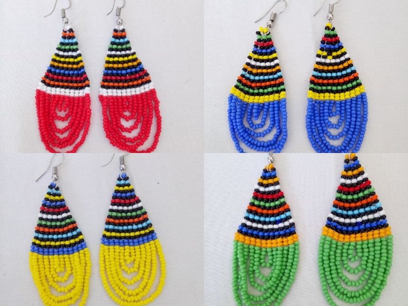 red earrings african earrings,earrings african jewelry,zulu jewelry,maasai earrings tribal earrings beaded earrings tribal earrings