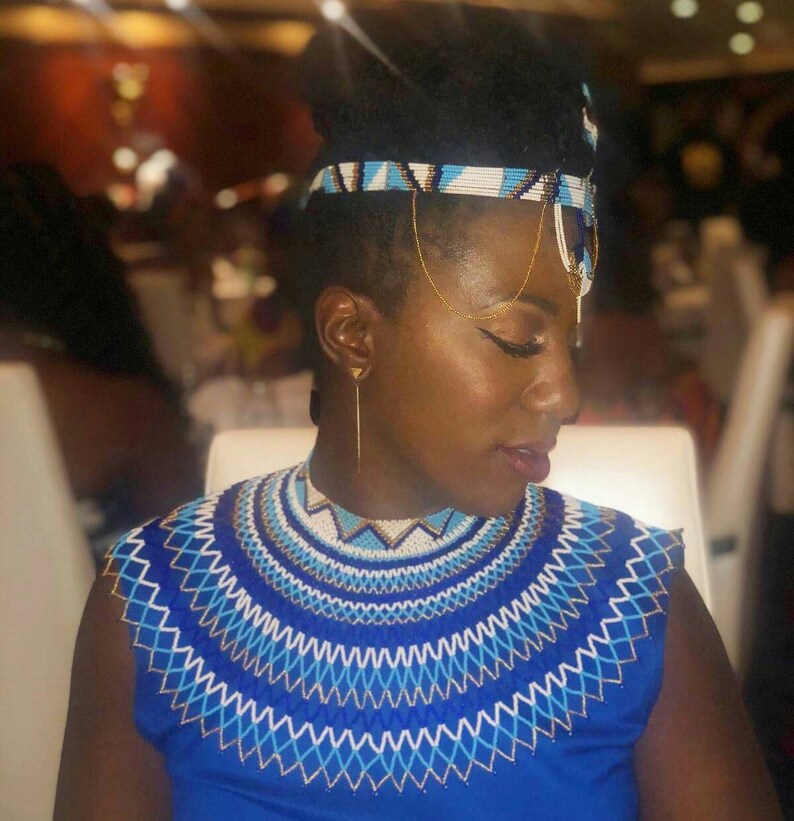 African Beaded Crown Beaded Masai Jewelryzulu Beaded Etsy